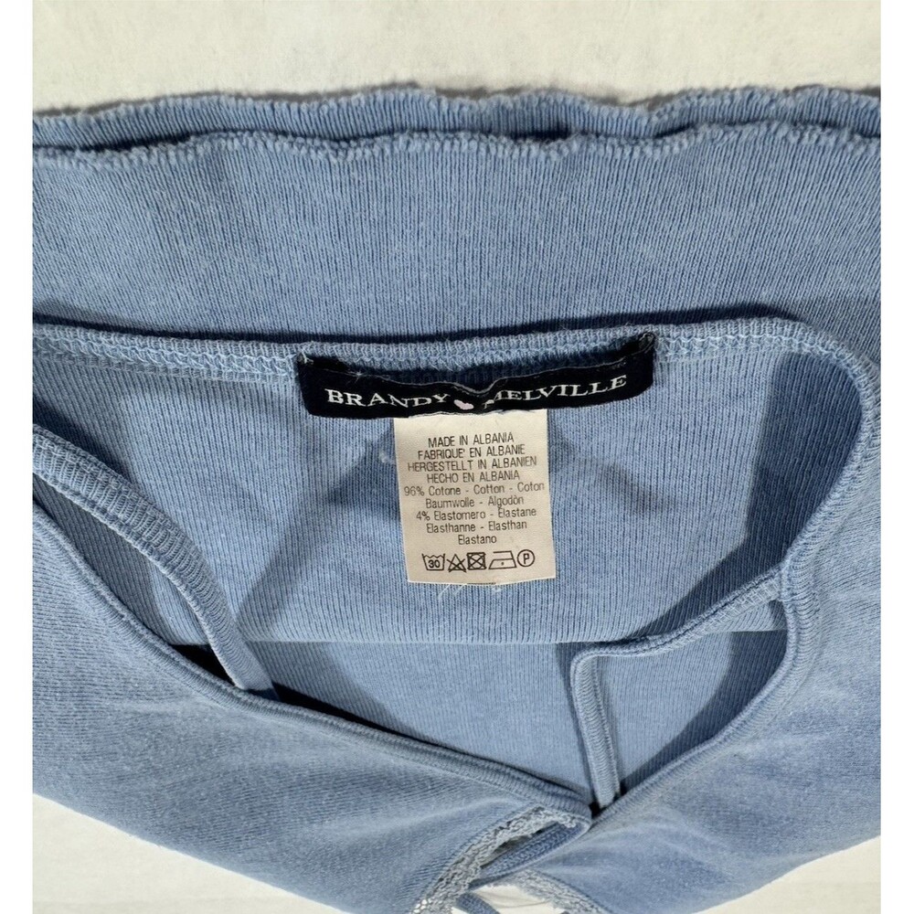 Brandy Melville Nicolette Lace Tank Blue Cropped OS - Picture 5 of 8
